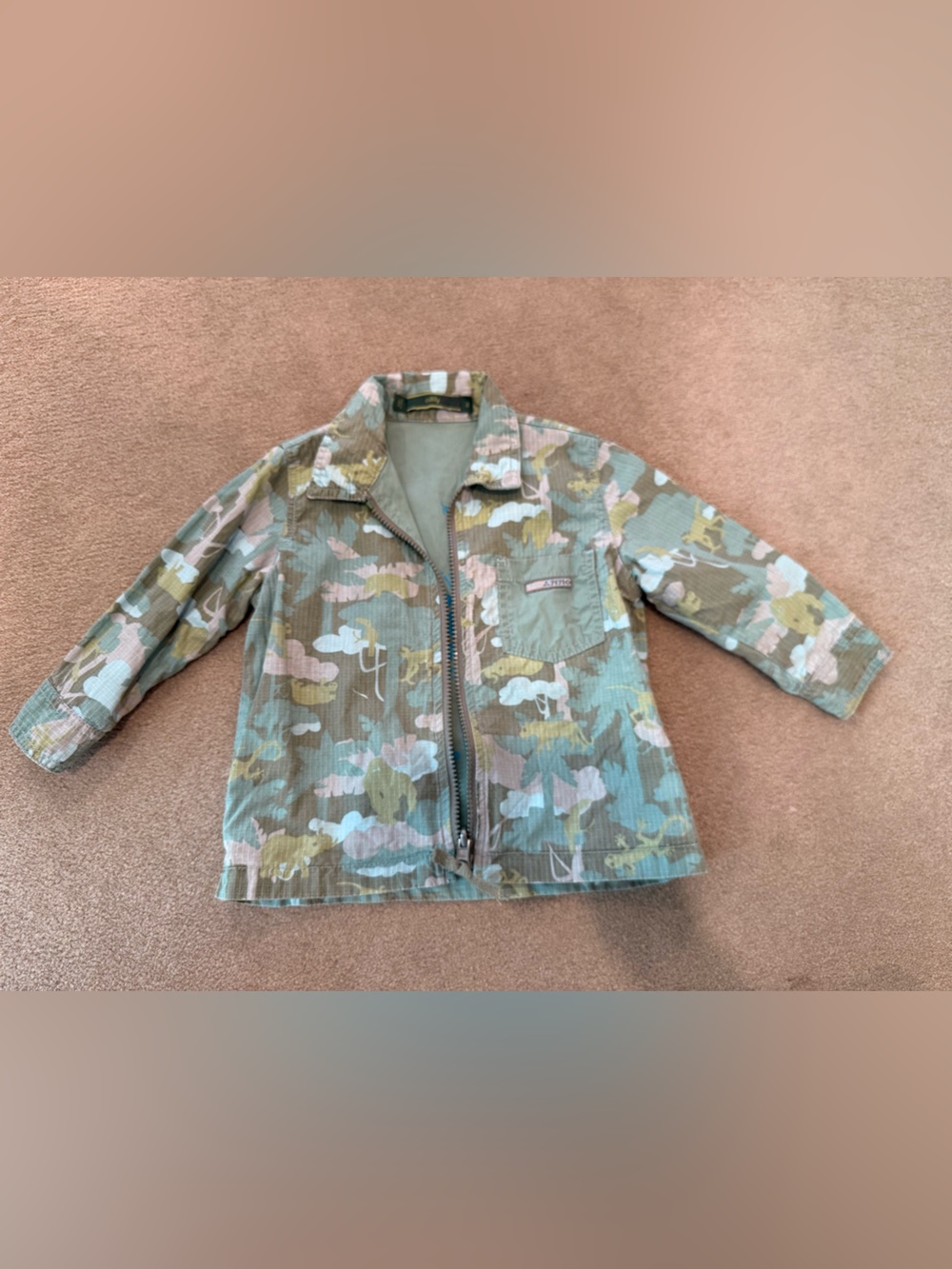 Oilily Girls' Camouflage Zip Jacket - Green Multi